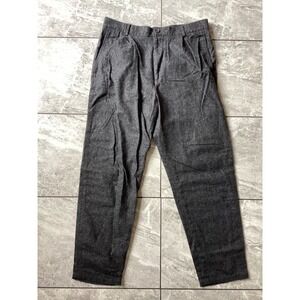 COS Charcoal Gray Pleated Wool Blend Trousers Mens Size 32R